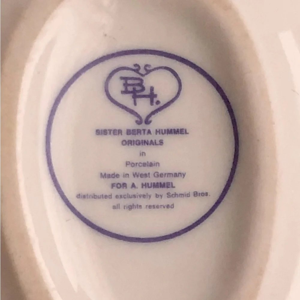 Hummel Porcelain trinket box egg shaped vintage Easter basket Sister Berta